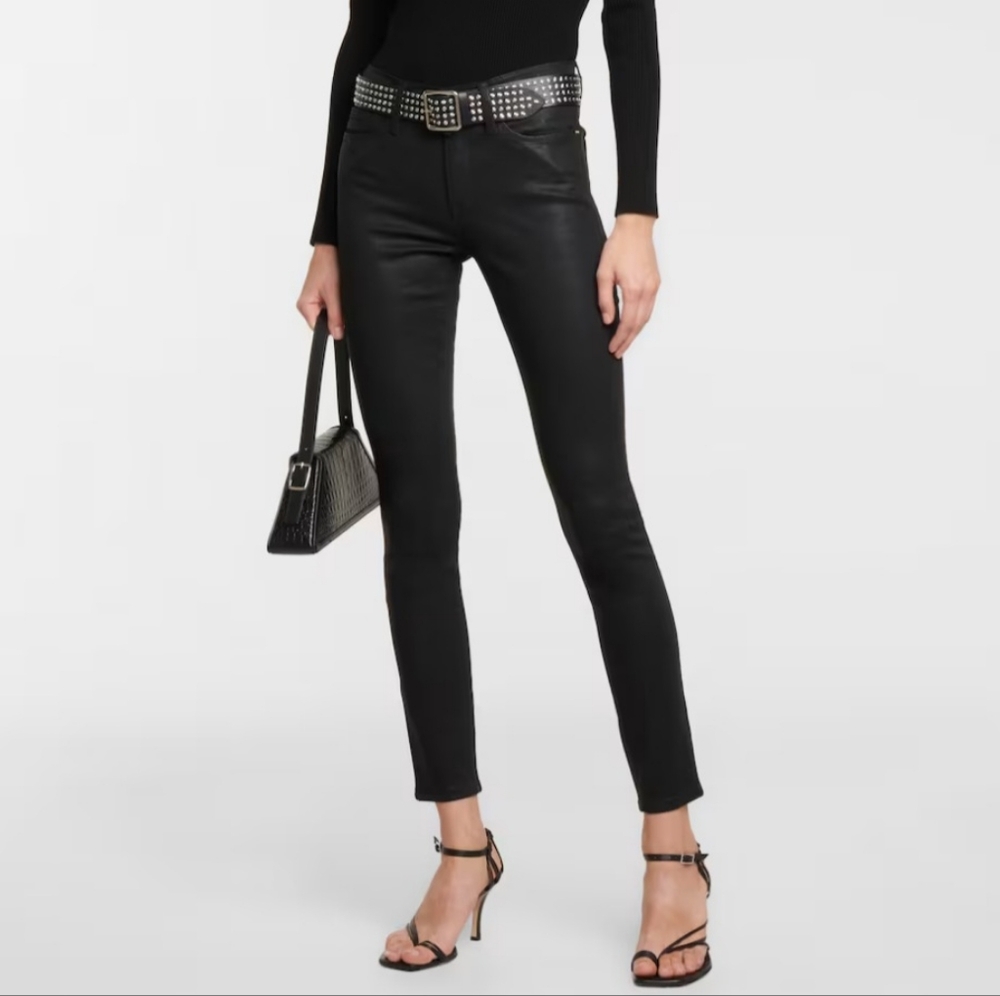 FRAME Le Skinny De Jeanne mid-rise jeans In Black Noir Size 24